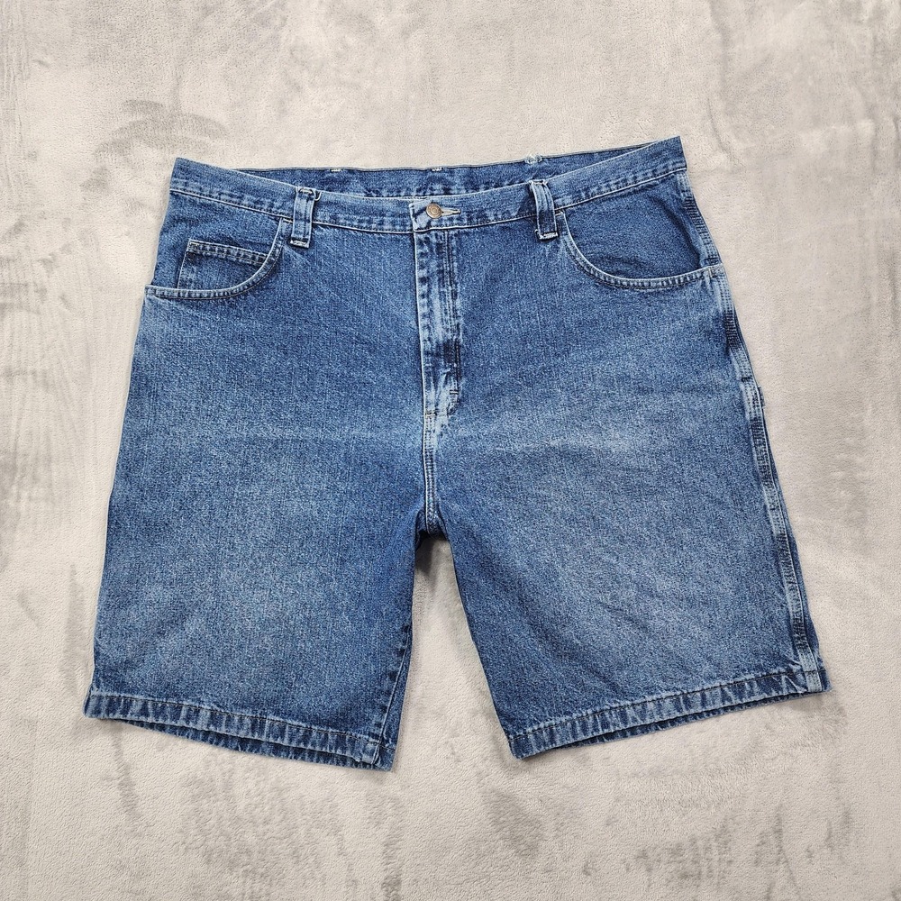 Vintage Wrangler Shorts Mens 42 Blue‎ Denim Carpenter Cargo Relaxed Workwear